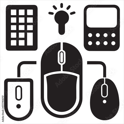 computer mouse icon set vector