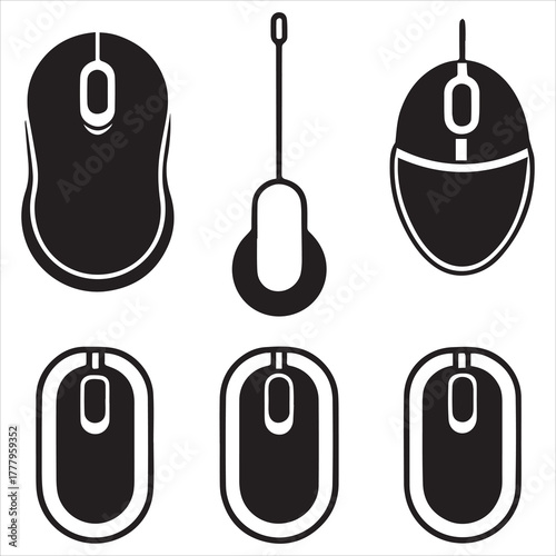 computer mouse icon set vector