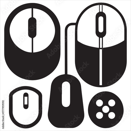 computer mouse icon set vector