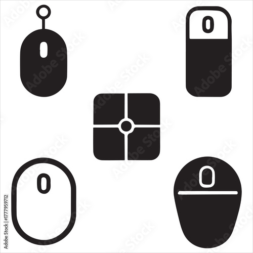 computer mouse icon set vector