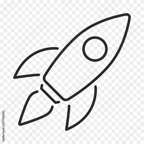 rocket startup line icon set