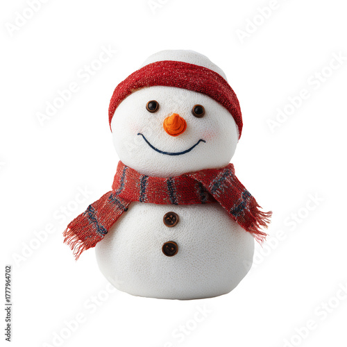 Cute Snowman Decoration Made From Felt With Cheerful Smile for Winter Crafts ...