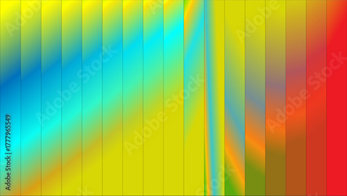 Vibrant abstract background with vertical color gradient stripes and wavy patterns.