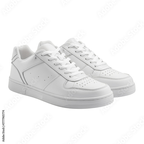 Fresh White Sneakers on a Plain Background Showcasing Modern Footwear Design ...