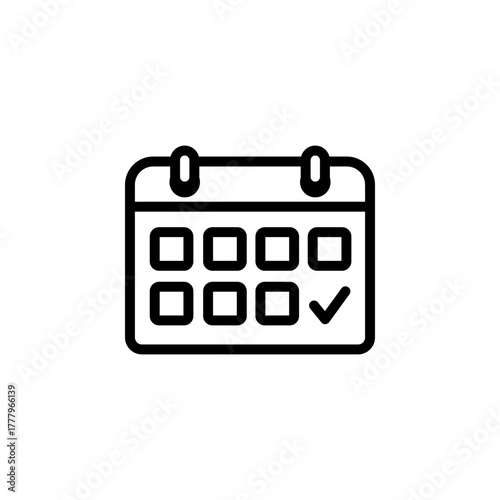Calendar icon with check mark for scheduling