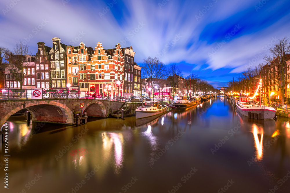 Fototapeta premium Amsterdam, Netherlands Bridges and Canals 877