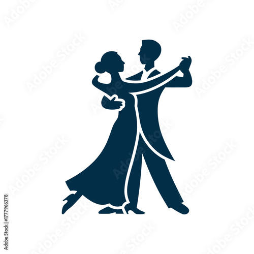 Couple dancing Icon on White Background Vector Art Illustration on white background.