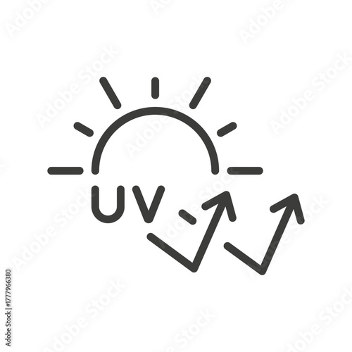 sun protection icon, uv protect, spf concept, thin line vector illustration