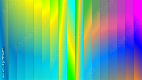 Vibrant abstract background with vertical color gradient stripes and wavy patterns.
