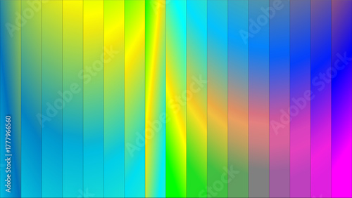 Vibrant abstract background with vertical color gradient stripes and wavy patterns.