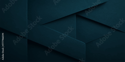 Abstract geometric background with triangles and squares, featuring a blank open cardboard box container illustration