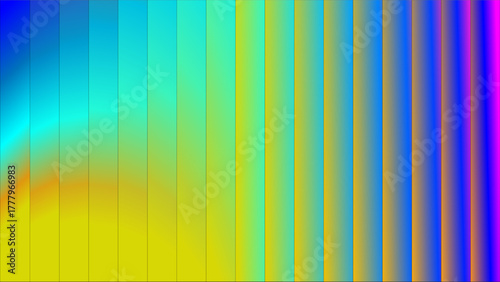 Vibrant abstract background with vertical color gradient stripes and wavy patterns.