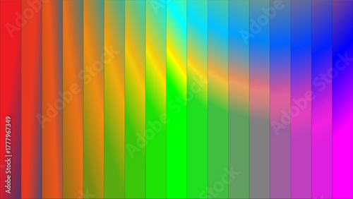 Vibrant abstract background with vertical color gradient stripes and wavy patterns.