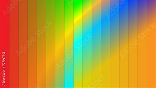 A vibrant and colorful gradient image with vertical bands of blended hues, creating a spectrum.