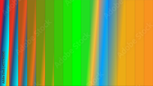 A vibrant spectrum of vertical gradient bars transitioning through a rainbow of colors, from cool blues and reds to bright greens and warm oranges.
