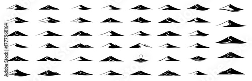 Vector collection of sand dune icons Set of desert landscape logo elements