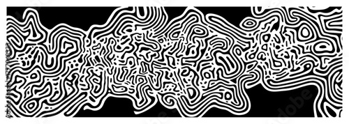 Organic contour lines maze pattern fluid topographic squiggle seamless vector background