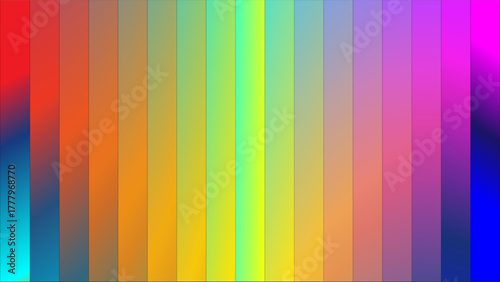 Vibrant abstract background with vertical color gradient stripes and wavy patterns.