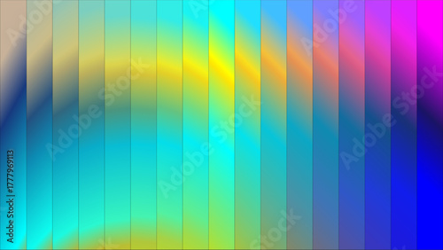 Vibrant abstract background with vertical color gradient stripes and wavy patterns.