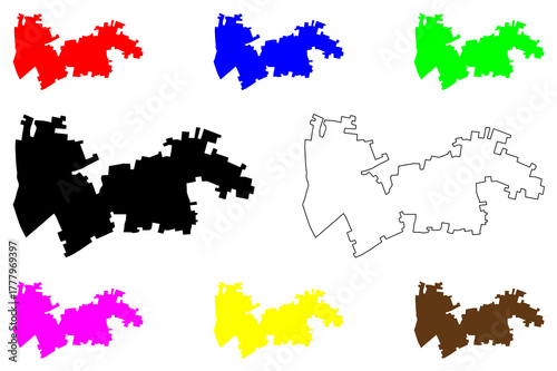 Ilorin city (Federal Republic of Nigeria, Kwara State) map vector illustration, scribble sketch Ilorin map