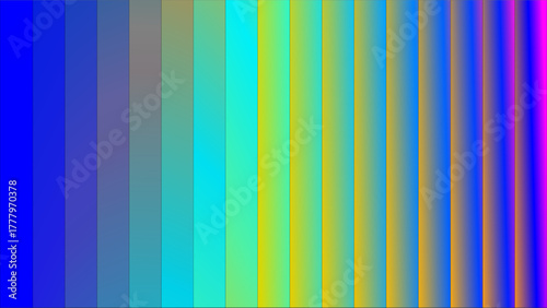 A vibrant spectrum of vertical stripes transitioning from deep blue through cyan and yellow to bright magenta.