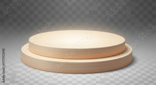 An elegant, minimalist display podium, perfectly lit for showcasing products. The soft lighting enhances the textured surface. vector illustration