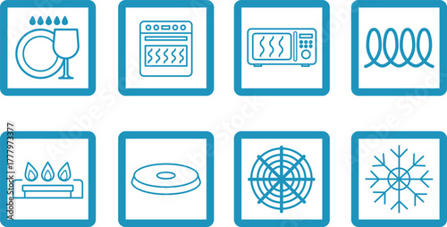 Colored Cookware Signs. Kitchenware Labels. Safe for: Dishwasher, Oven, Microwave, Induction, Gas, Electric, Ceramic, and Freezer