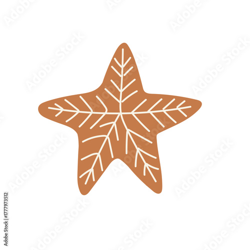 ginger christmas cookie, vector