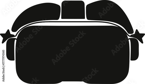 Virtual reality headset silhouette, vector illustration icon 