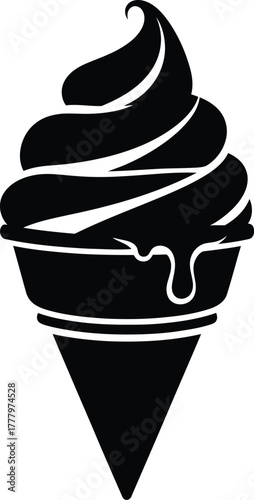Ice cream cone vector icon. 