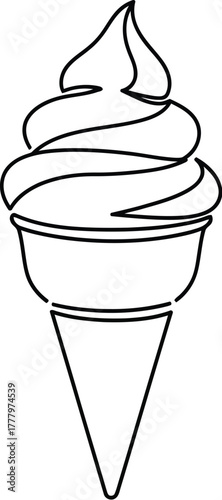 Ice cream cone vector icon. 