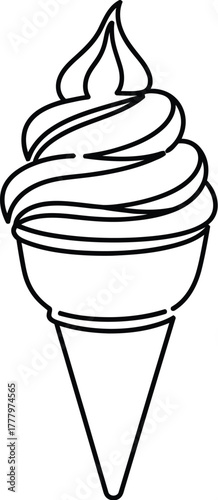 Ice cream cone vector icon. 