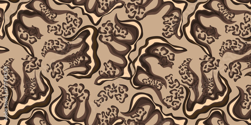 Leopard and zebra pattern design. Hand drawn vector leopard zebra pattern design. For textile and print.