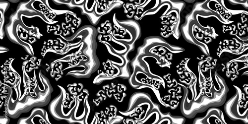 Leopard and zebra pattern design. Hand drawn vector leopard zebra pattern design. For textile and print.