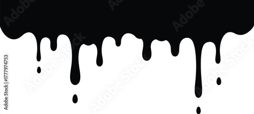 Paint dripping liquid flow design vector illustration