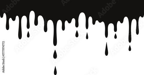 Paint dripping liquid flow design vector illustration