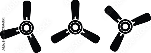 Hanging ceiling fan air ventilation and cooling appliance symbol for home temperature circulation vector illustration icon