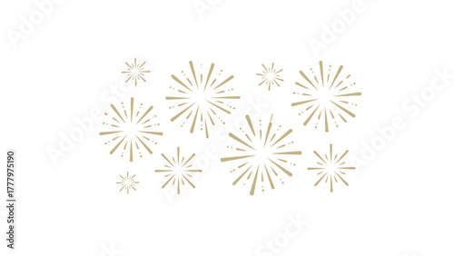 Abstract bursting starbursts and sunbursts pattern on a light cream background with subtle texture