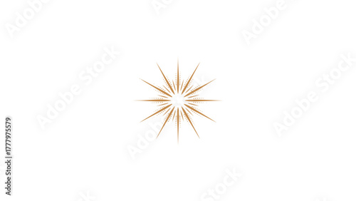Abstract radial burst of thin lines in warm earth tones emanating from a central point on a white background