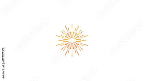 Abstract radial burst of warm orange and yellow light emanating from a central point creating a sunburst effect