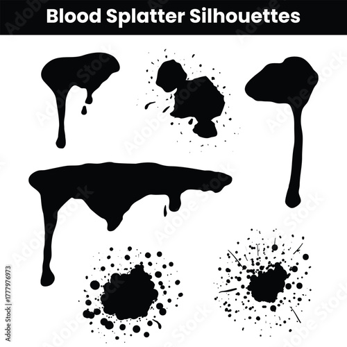 Blood Splatters Silhouette Set
