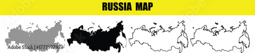 Hand made Russia map vector illustration different styles and variations perfect for geographic and political designs By Adobe Illustrator