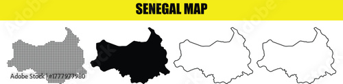 Hand made Senegal map vector illustration country outline in different styles for infographic and design element By Adobe Illustrator