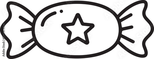 Savory candy outline flat icon on white background