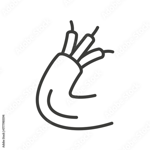 Electric cable icon. Fibre broadband. Thin line vector illustration. Optical fiber. Simple symbols. Connection communication.