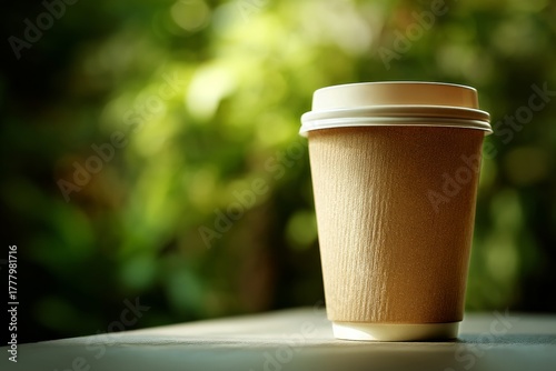 Enjoying a Warm Drink in a Peaceful Outdoor Setting With Fresh Greenery Around