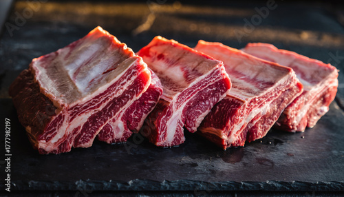Raw beef short ribs