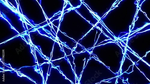 Electric Blue Abstract Background with Glowing Neon Lines and Energy Patterns for Creative Projects