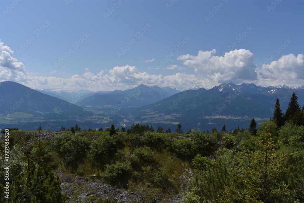Fototapeta premium Panorama, Landschaft, Skyline Innsbruck, 