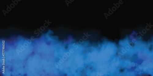 Fog or smoke, blue smog clouds on floor, isolated transparent special effect. Vector illustration, morning fog over land or water surface, magic haze.	